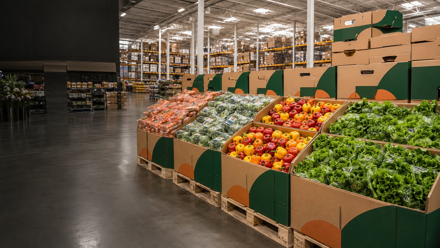 Fructus Via branded produce displays